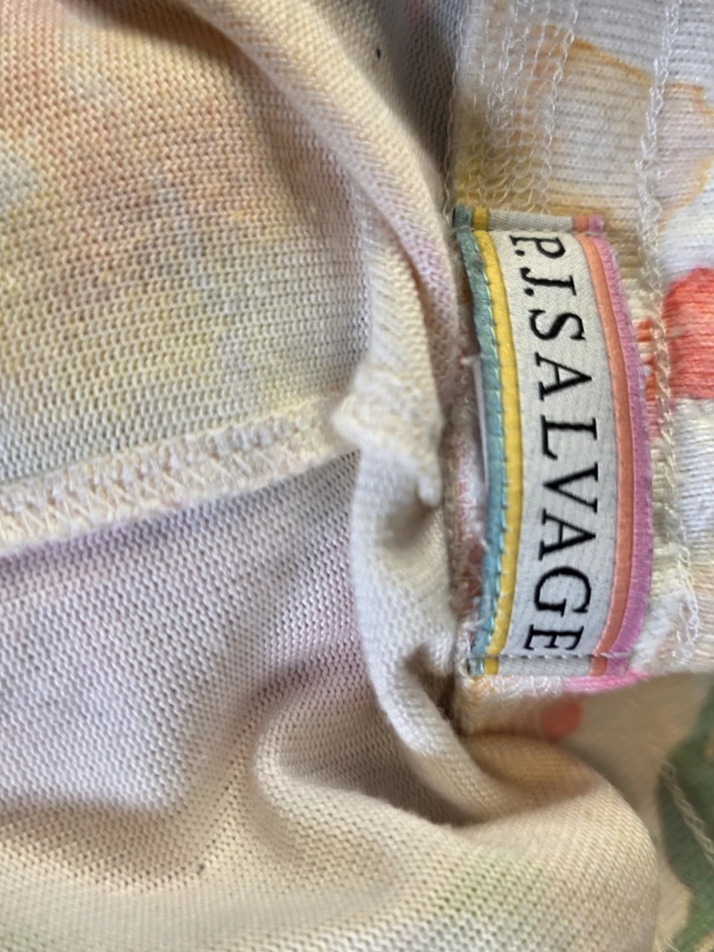 P.J. Salvage Pastel Watercolor Lounge Pants MED WAIST 15 FLAT PLUS STRETCH 1483